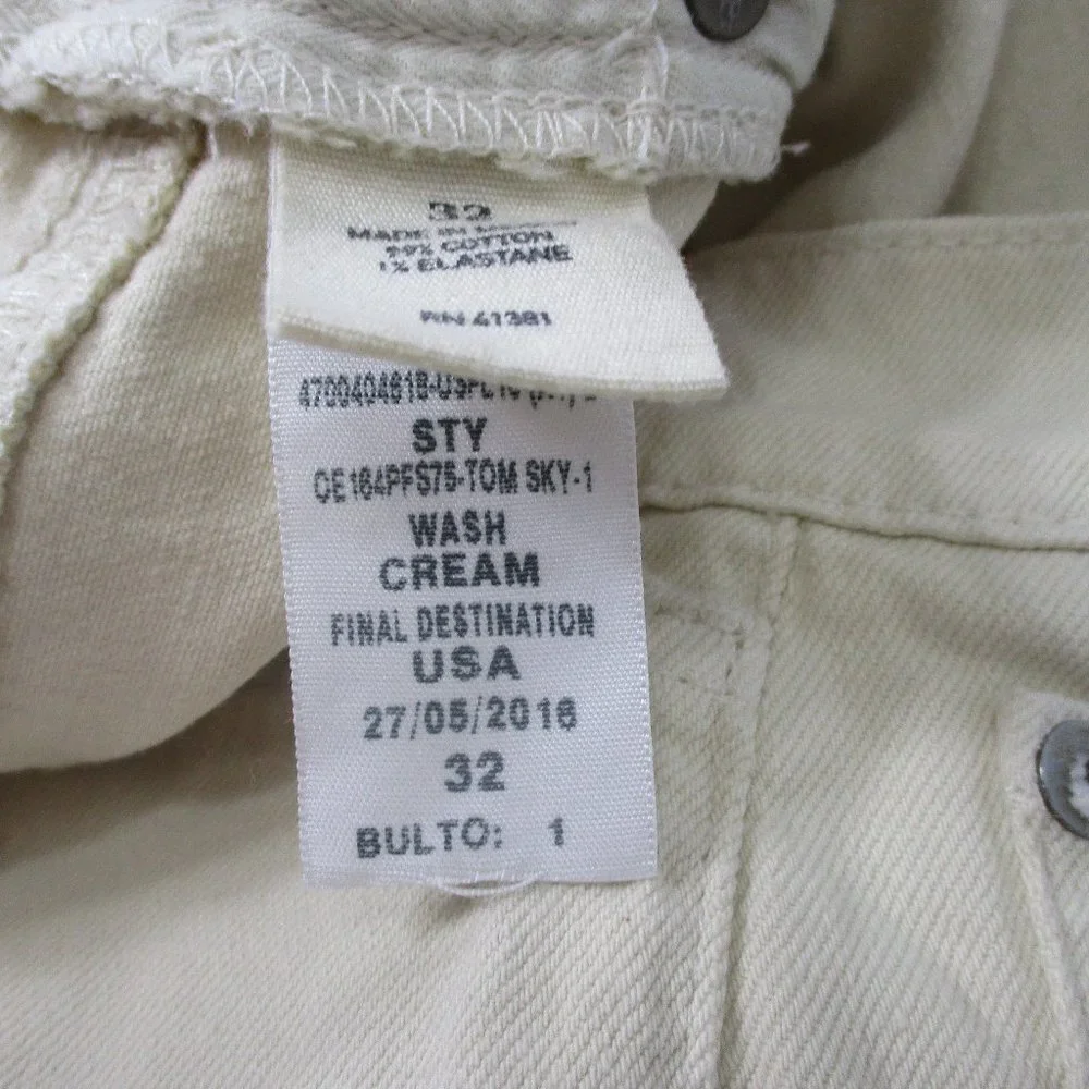 POLO Ralph Lauren Cream Skinny Jeans Size 32 - Picture 6 of 7